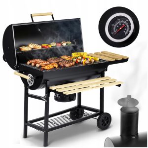 GRILL OGRODOWY WĘGLOWY BECZKOWY | KOMIN | TERMOMETR | POPIELNIK | XXL